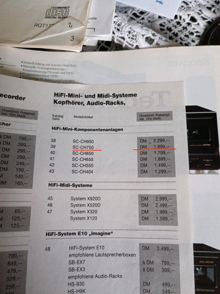 Technics SC-CH 750 baustein Hifi Mini System Stereoanlage in Haan