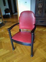 Schöner Stuhl Holz, schwarz lackiert mit roten Kunstlederbezug Niedersachsen - Garbsen Vorschau