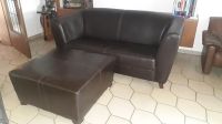 Dreisitzer Couch Sofa mit großem Hocker braun Leder Hochlehner Niedersachsen - Handorf Vorschau