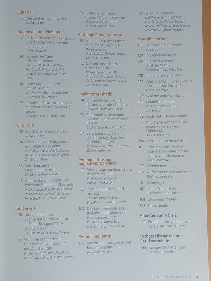 Jahrbuch Implantologie 2022/23 und 2020 in Soltau