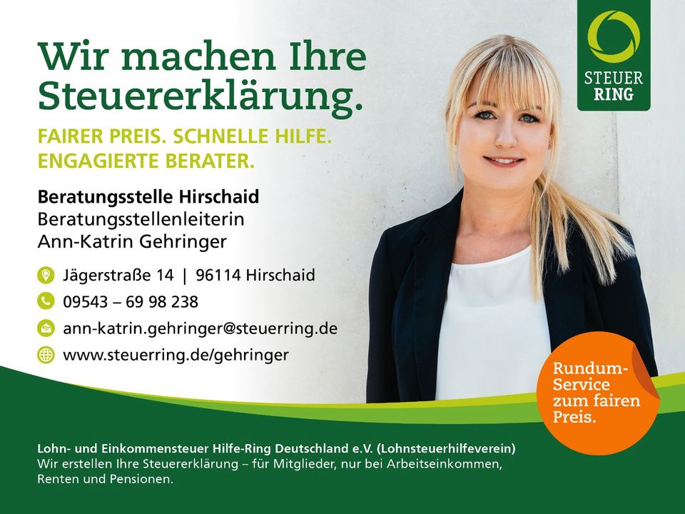 Lohnsteuerhilfeverein - Einkommensteuererklärung Hirschaid in Hirschaid