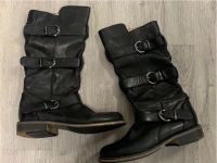 Kniehohe Stiefel Leder schwarz Buffalo Cowboystiefel Schnallen 37 Saarbrücken-Dudweiler - Dudweiler Vorschau