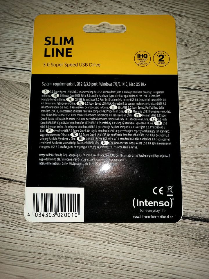 Intenso Slim Line 64 GB USB-Stick - Schwarz (3532490) in Schaprode