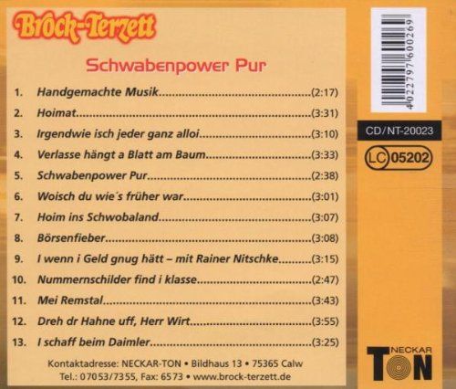 CD: Brock-Terzett "Schwabenpower Pur" in Frankfurt am Main