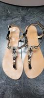 Damen Zehentrenner Sandalen Flache Sandalen schwarz Gr 37 Baden-Württemberg - Rechberghausen Vorschau