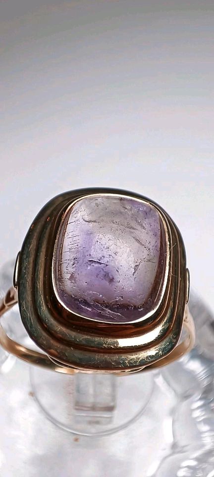 Antiker großer 585 Gold 14 k Amethyst Ring Art Déco 65 in Reinstorf