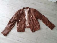 H&M Jacke Leder Obtik Biker Style Braun Gr.140 Hessen - Waldbrunn Vorschau