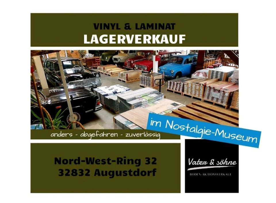 Laminat-Boden 141m² Landhaus-Diele Eiche-Boden Holz-Optik Fussboden Klick-Laminat Lager-Verkauf Vater und Söhne Krono Premium-Laminat Vater und Söhne Versand kein Vinyl-Boden Parkett in Augustdorf