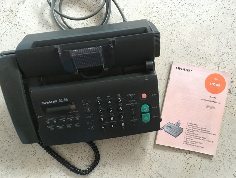 Telefax Sharp UX-85 Thermopapier-Fax incl. AB u. Anleitung in Paderborn