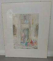 Original Aquarell Bild Malerei Kinder vor Koranschule Türkei Rheinland-Pfalz - Heidesheim Vorschau