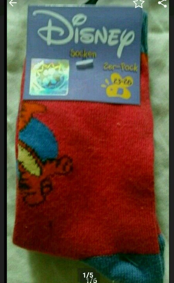 Disney Baby Kind Winnie Puuh Tigger 2 Paar Socken NEU Größe 23-26 in Hohn