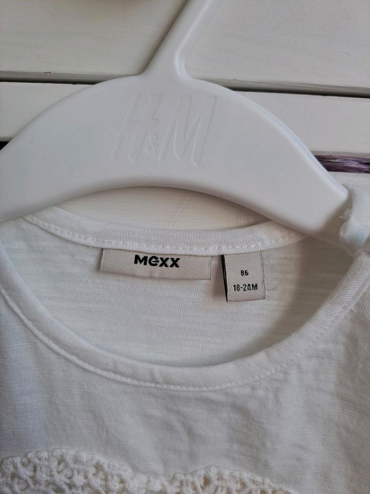 T-Shirt Mädchen 86 weiss weiß herz Stickerei mexx in Lörrach