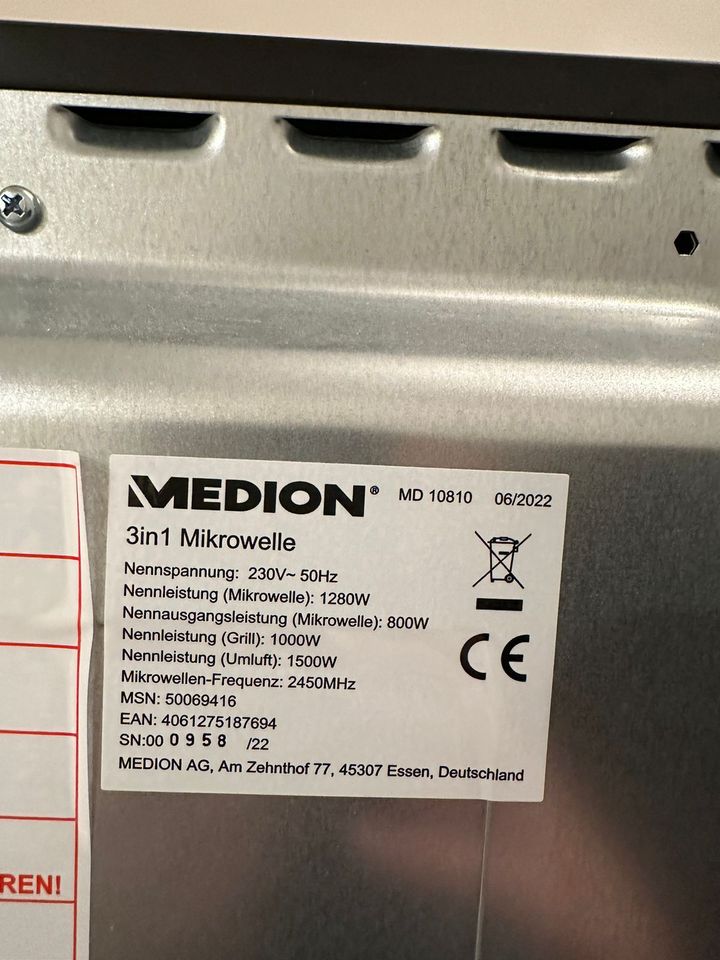 Medion 3IN1 MIKROWELLE MD 10810 in Marburg