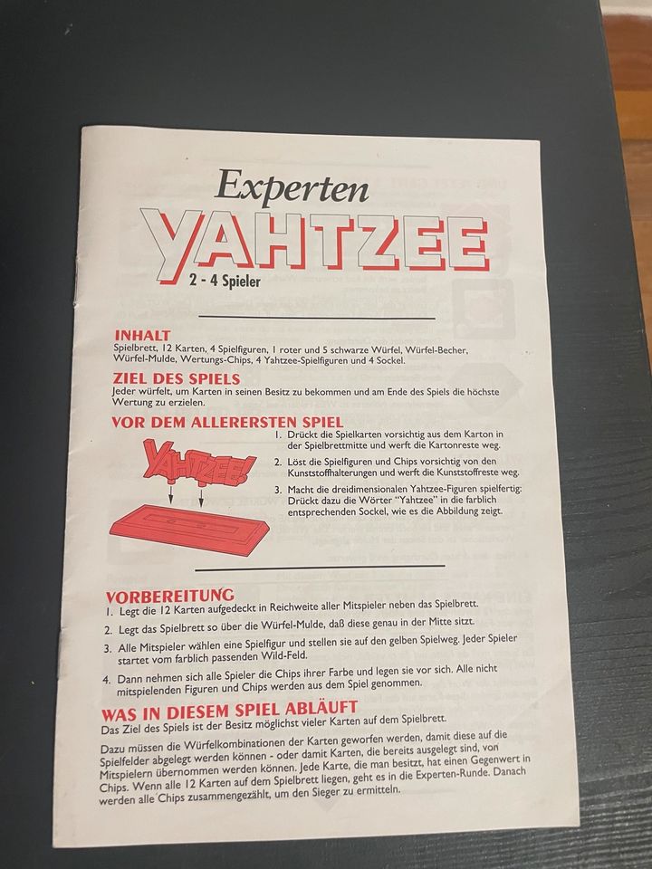 MB Spiele - Experten Yahtzee - 1992 kniffel Gesellschaftsspiel in Friedland