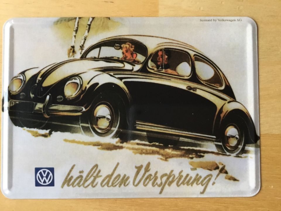 Blechschild / Postkarten Schild / 14,5 x 10 cm / VW in Kürnbach