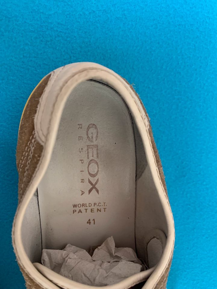 Geox Sneaker  Schuhe ♥️ Gr. 41 / 7,5 Leder Beige in Wächtersbach