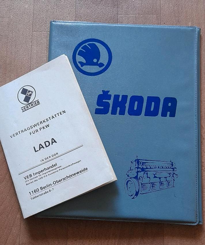 Broschüre Lada Vertragswerkstätten DDR Skoda Mappe Ordner in Heidenau