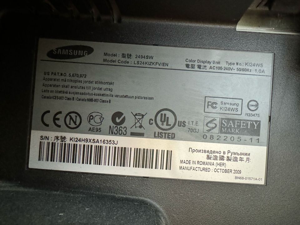 Samsung Monitor / Bildschirm 2494SW 24 Zoll in Berlin