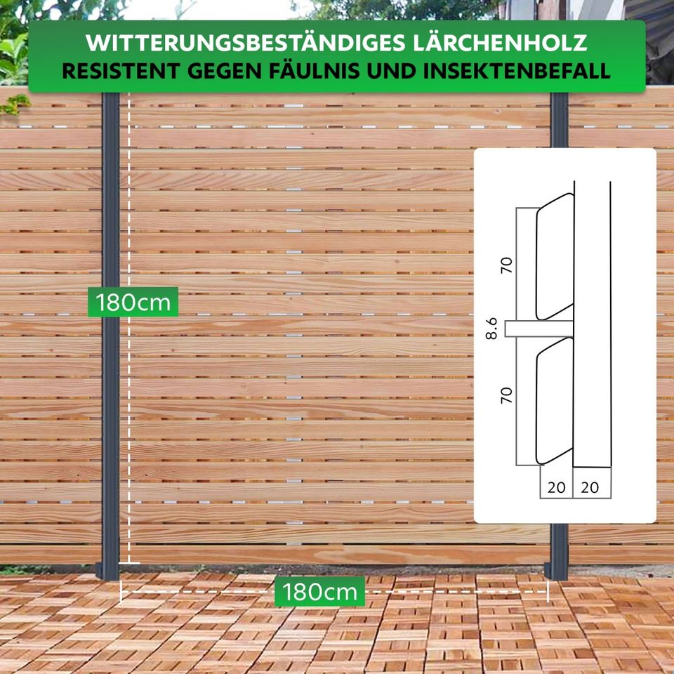 Endorphin Rhombus-Sichtschutzzaun | 5x Elemente & 6x Alupfosten in Lübbecke 