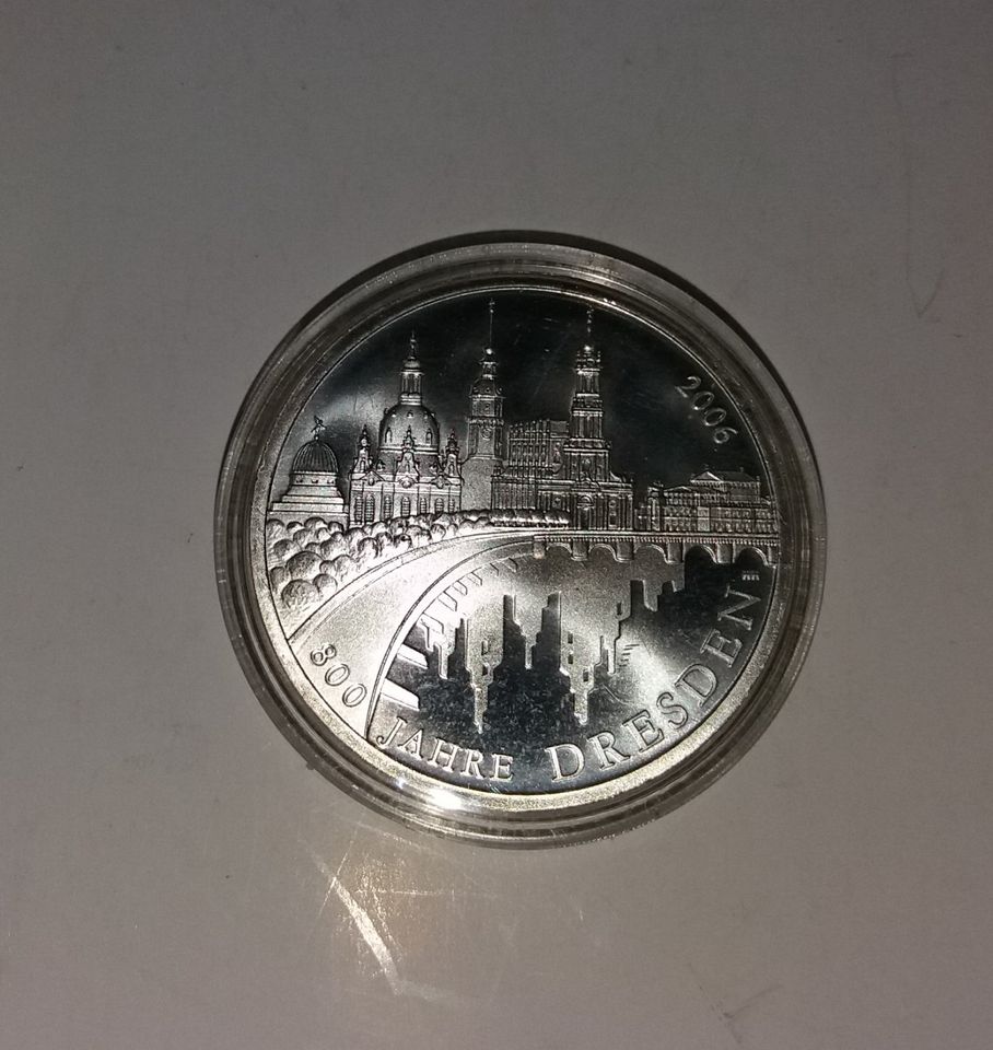 10 € Deutschland 2006 A Silber st Rs 800 Jahre Dresden Ø 33mm in Demmin