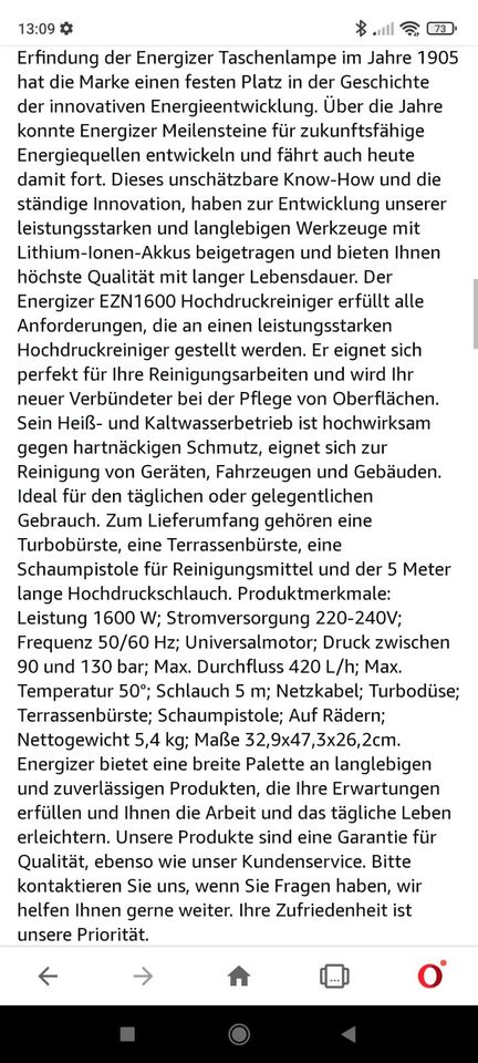 130bar Energizer Reiniger Hochdruckreiniger Bodendüsen in Leipzig