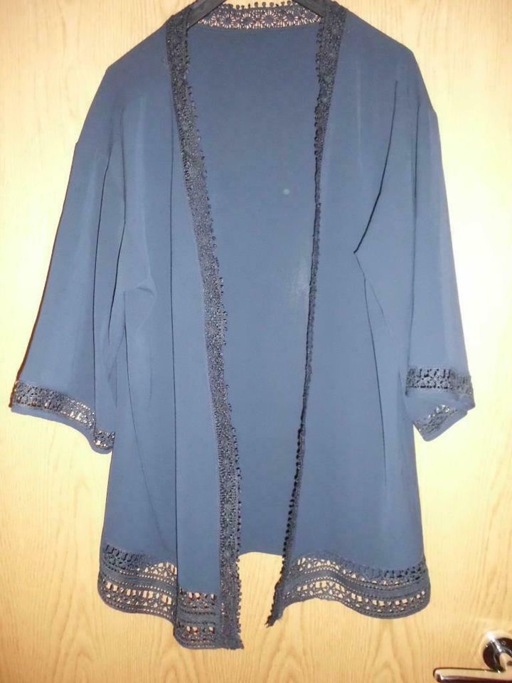 Esmara Kimono, Jacke, dunkelblau, Häkelborte, NEU! in Heiden