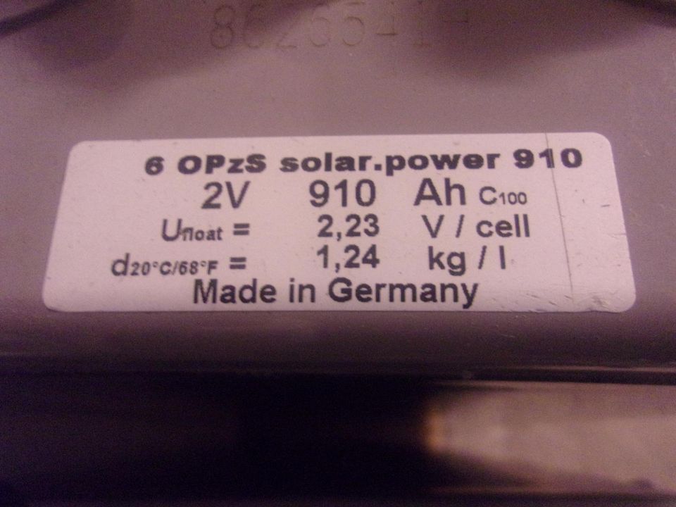 Hoppecke 6 OPzS solar.power 910  2v in Zwickau