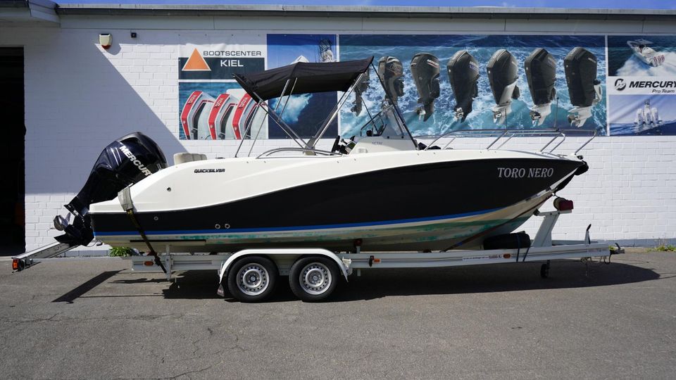 Quicksilver 675 Open + 200 PS + AluTrailer #Gebrauchtboot in Kiel