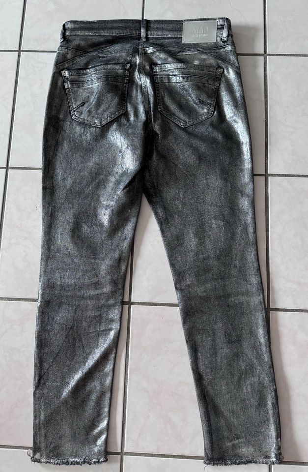 MAC Jeans Rich Slim  Chic Silber/Schwarz coated Gr. 40 in Gelsenkirchen