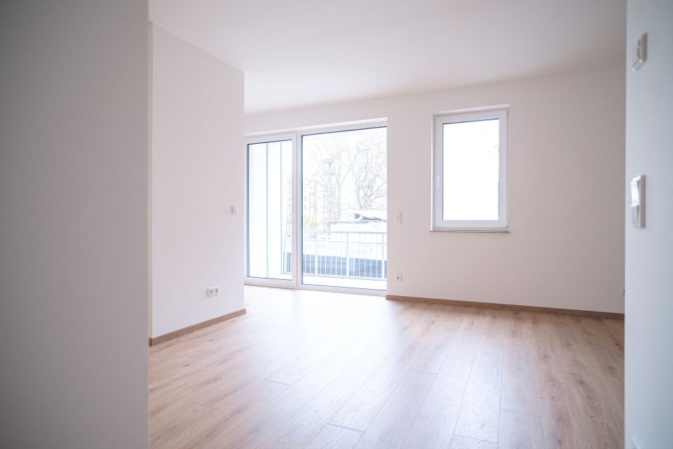 Zentrumsnah wohnen: 3-Zimmer-Wohnung mit Terrasse und EBK in zeitgemäßem Neubau in Leipzig
