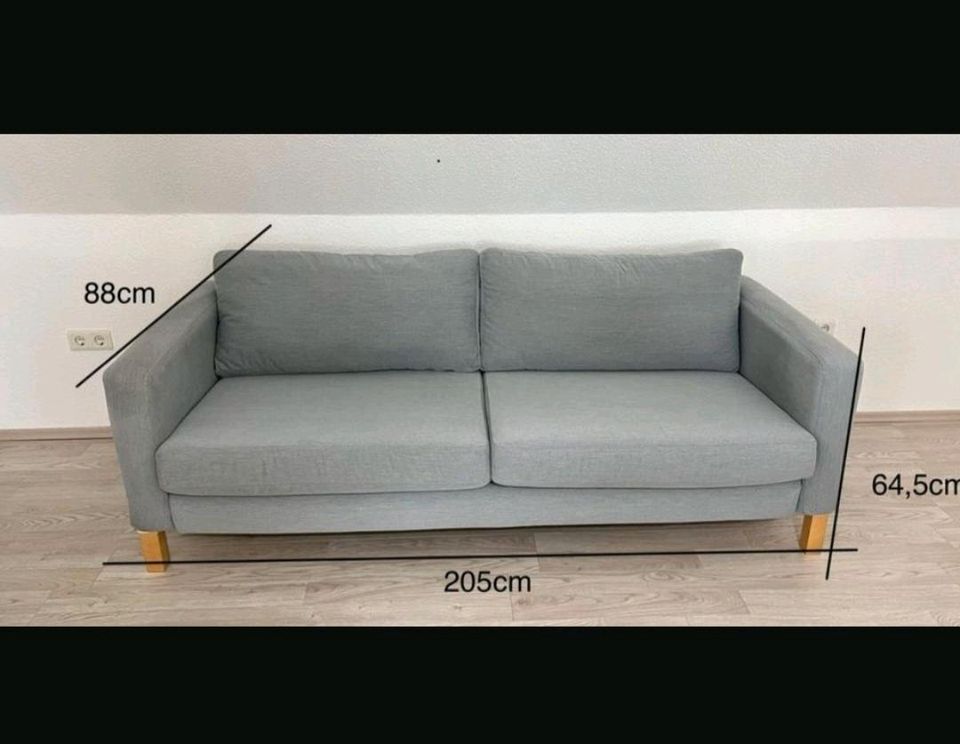 Karlstad IKEA Sofa 3-Sitzer hellgrau mit 2 verschienede Fuß in Frankfurt am Main