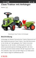 Rutschauto Class Traktor mit Anhänger  NEU Niedersachsen - Ganderkesee Vorschau