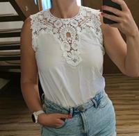 Orsay Bluse Shirt Oberteil Spitze weiss Lochspitze Gr.38 Hessen - Freigericht Vorschau