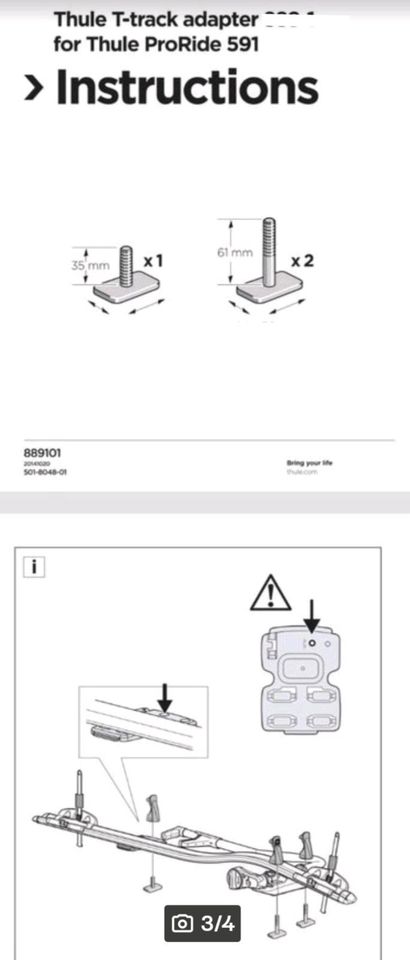 ❌Thule Adapter T-Track T-Nut (vrgl 889-1) UpRide ProRide ❌ in Heidenheim an der Brenz