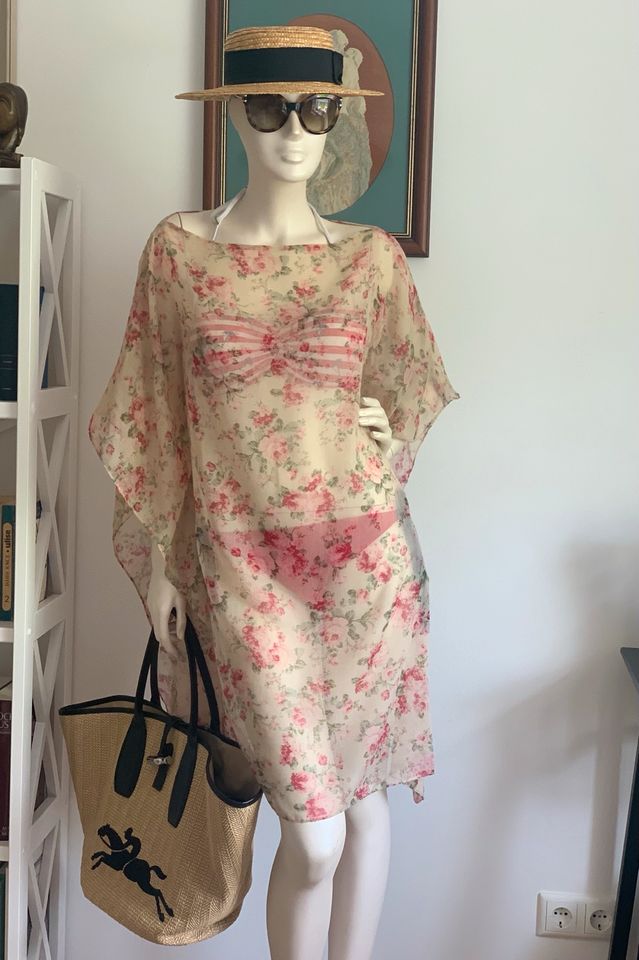 Designer Strandkleid/Tunika/Bluse,Gr.M,Rosen Motiv/transparent in München