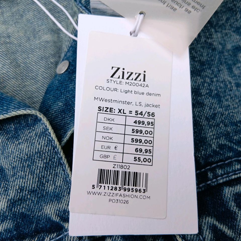 ZIZZI * JEANSJACKE * XL-52-54 * BLAU USED LOOK * ÜBERGRÖSSE * TOP in Bergisch Gladbach