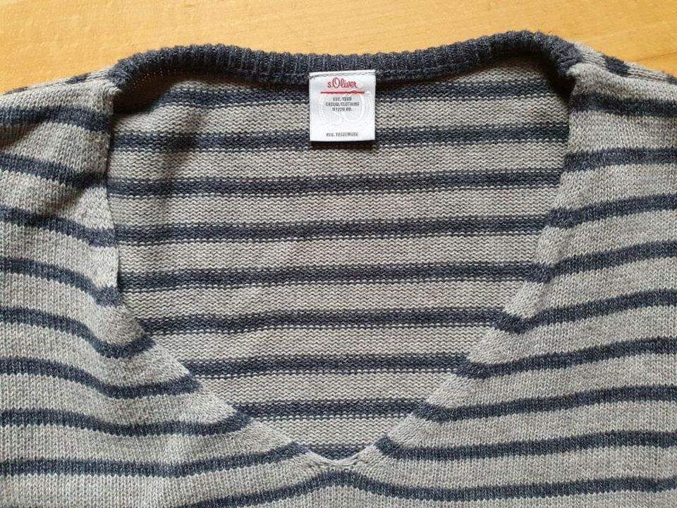 S. Oliver Pullover V-Ausschnitt Strick Pullover grau 152 in Hannover