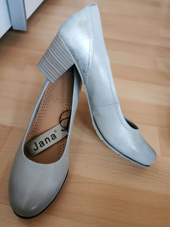 Damen Pumps Jana beige, grau, Silber NEU, UNGETRAGEN in Langenselbold