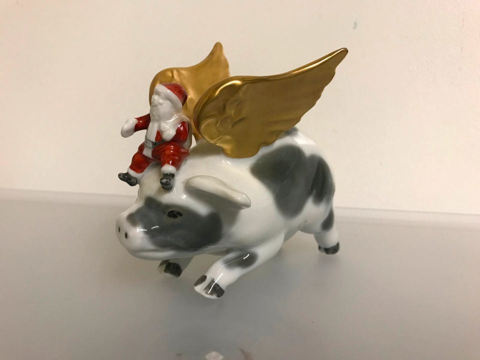 Rarität - Fliegendes Glücksschwein mit Weihnachtsmann, B. Flügel in Eislingen (Fils)