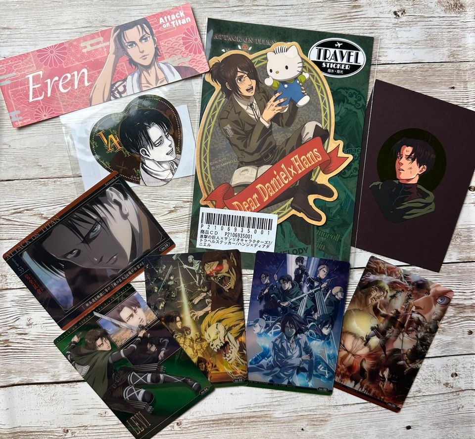 SALE Attack on Titan AOT Levi Eren Hanji Sticker Sammelkarte in St. Leon-Rot