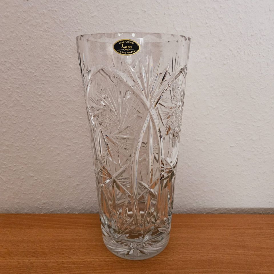 sehr große Bleikristall Vase Schleuderstern 30 cm hoch 34 € in Salzatal