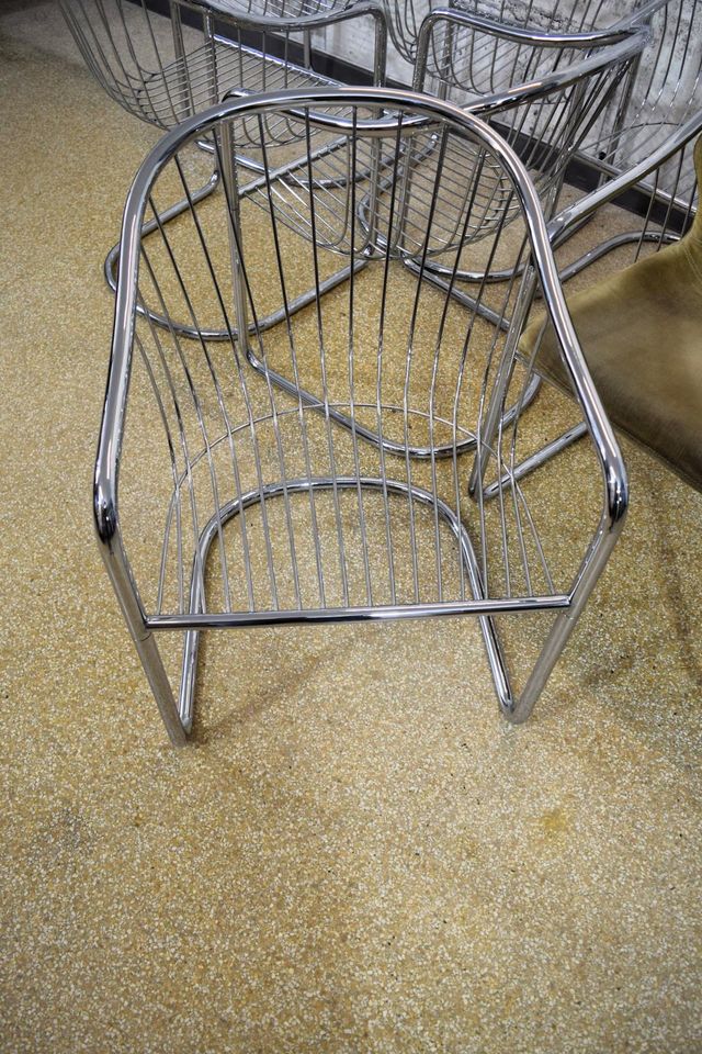 60er 70er Jahre Gastone Rinaldi Chrome Wire Chair Esszimmerstühle in Hannover