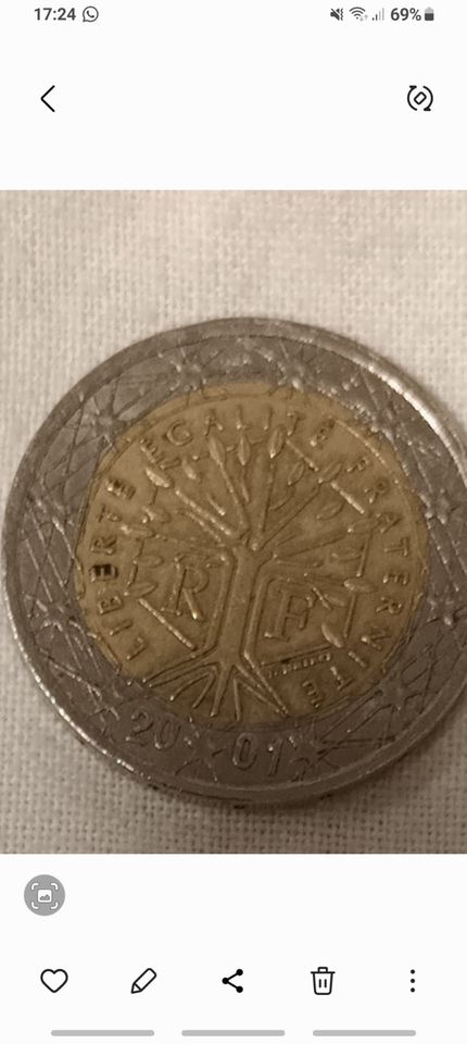 2€ Münze Frankreich 2001 in Eppingen