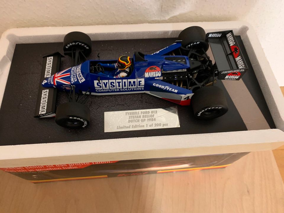 1:18 Minichamps Tyrrell Ford 012 Dutch GP 1984 S. Bellof in Schlangen