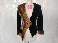 Samt Jacke, Blazer, schwarz Gold, Unikat, edel, 80er Hessen - Darmstadt Vorschau