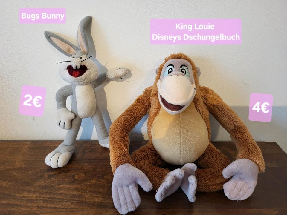 Kuscheltiere Disney Minnie Maus, King Louie, Bugs Bunny in Didderse