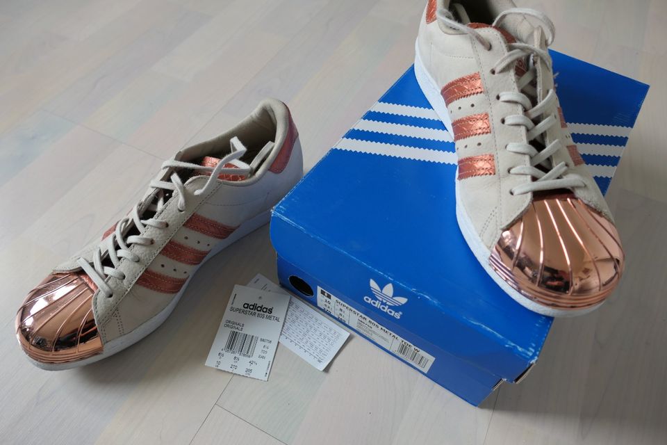 Adidas Superstar 80s Metal Toe Sneaker 42 2 3 beige ros gold