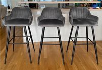 3 velvet bar stools / 3 Barhocker aus Samt Baden-Württemberg - Göppingen Vorschau