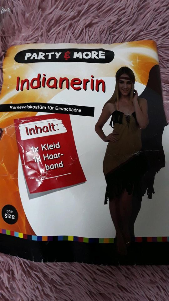 Karneval ,Indianerkleid mit Stirnband. ONE Size in Hagen