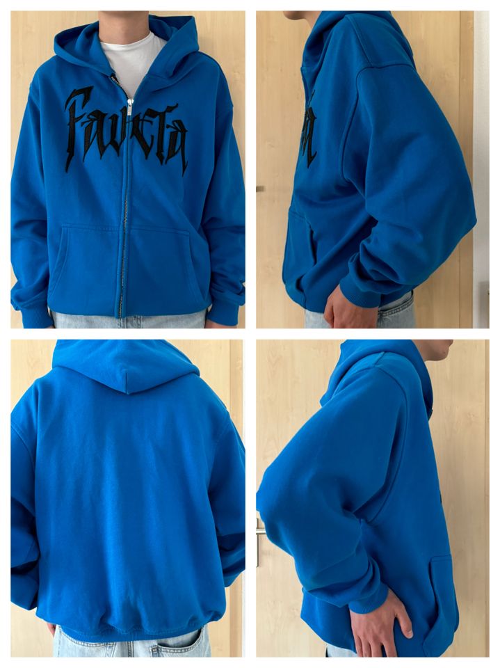 "FAVELA Clothing" Front-Zip-Hoodie, blau (M) - Top Zustand in Dresden